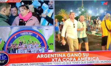 No hay crisis: el exgobernador Uñac disfrutó de la final de la Copa América en Estados Unidos