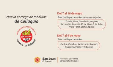 Comienza la entrega de módulos para personas con celiaquía de Mayo