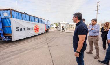 Orrego recibió la pieza clave para la revolución solar: la laminadora gigante ya está en San Juan