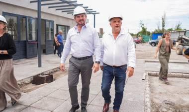 El gobernador recorrió el avance de obra del Centro Integrador Comunitario de Marquesado