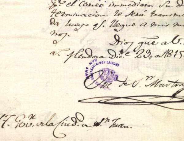 Los documentos que recuerdan el vínculo de San Martín con San Juan