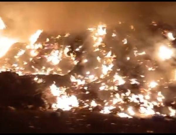 Incendio en la Planta Recicladora de la Municipalidad de Jáchal