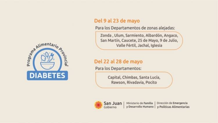Informan la fecha de entrega de alimentos para personas con diabetes en mayo