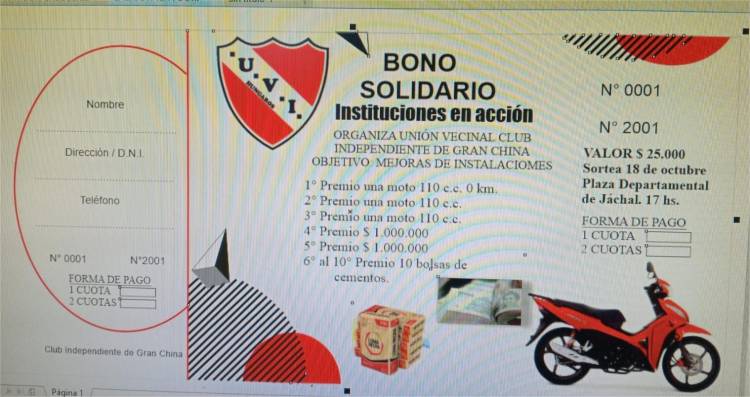 Instituciones en Acción: Bono Solidario de Independiente de Gran China